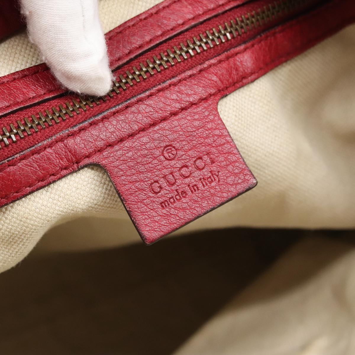 GUCCI GG Canvas Hand Bag 2way Beige Red mr710