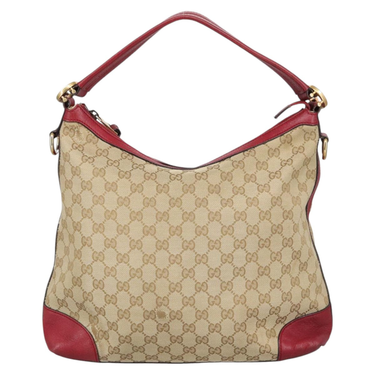 GUCCI GG Canvas Hand Bag 2way Beige Red mr710