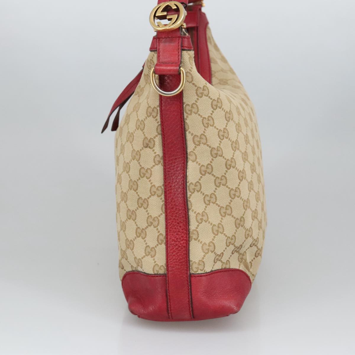 GUCCI GG Canvas Hand Bag 2way Beige Red mr710