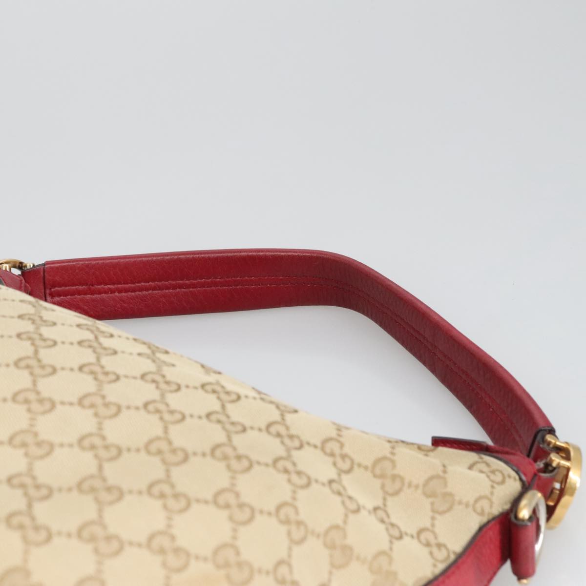 GUCCI GG Canvas Hand Bag 2way Beige Red mr710