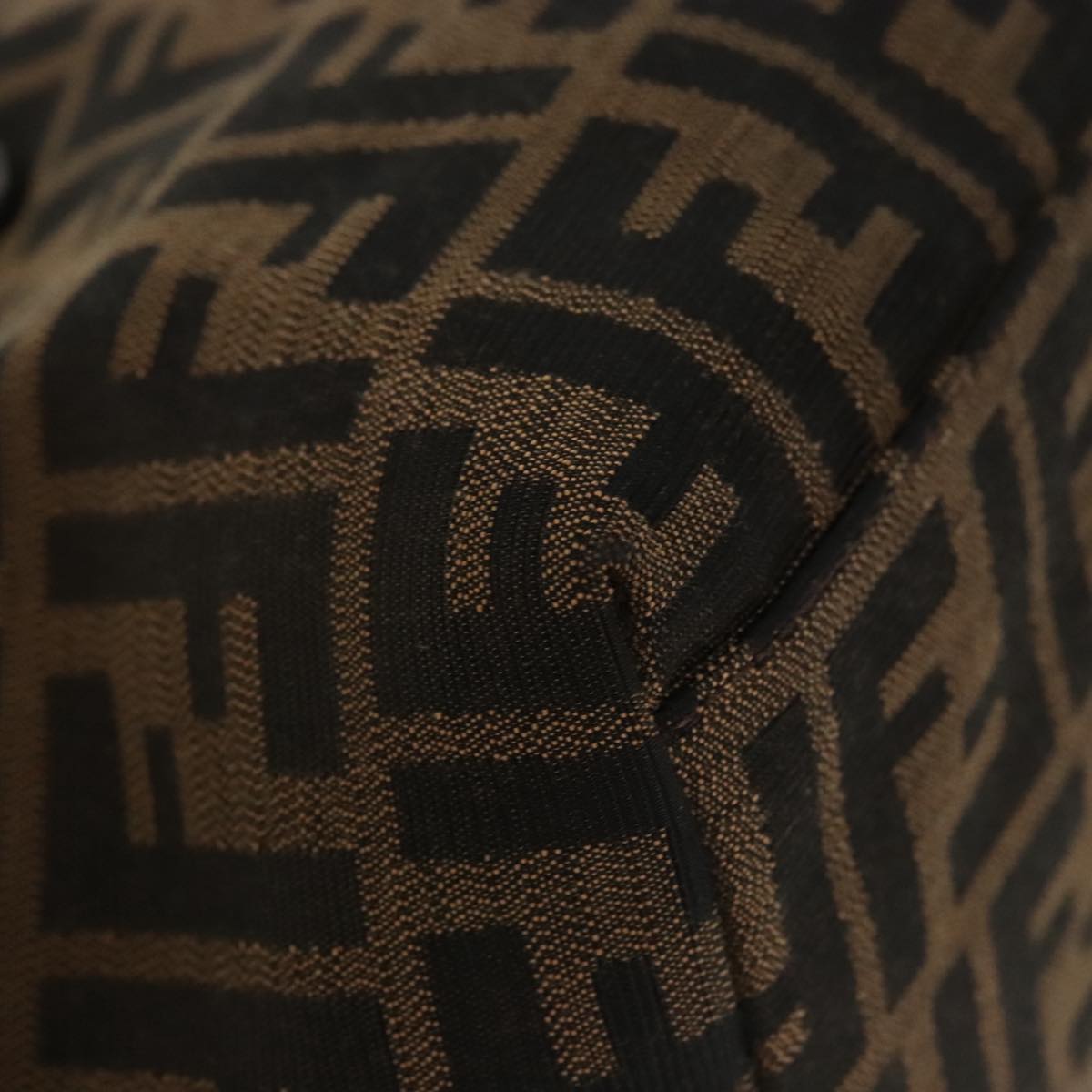 FENDI Zucca Canvas Hand Bag Brown Black 8BN123 mr719