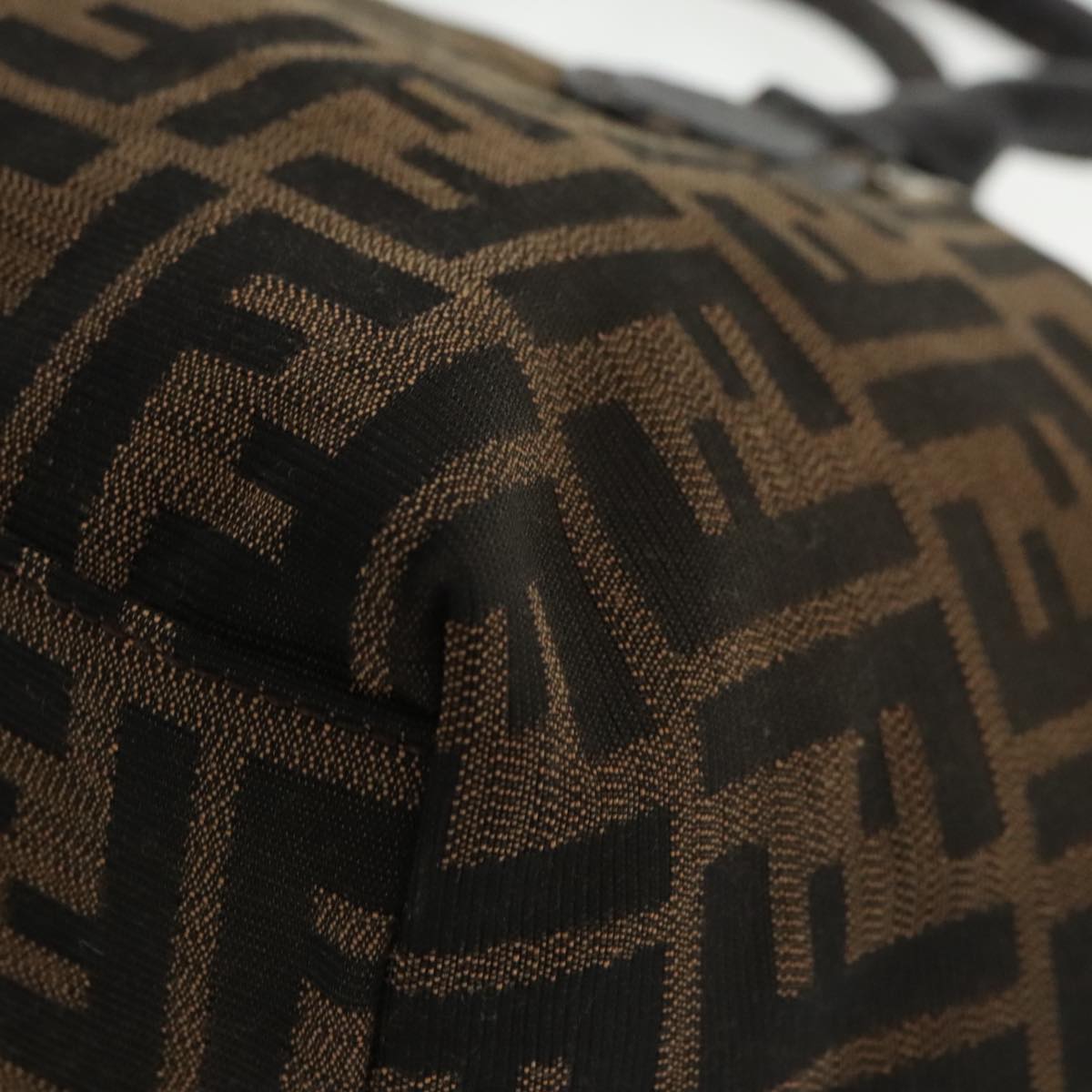 FENDI Zucca Canvas Hand Bag Brown Black 8BN123 mr719
