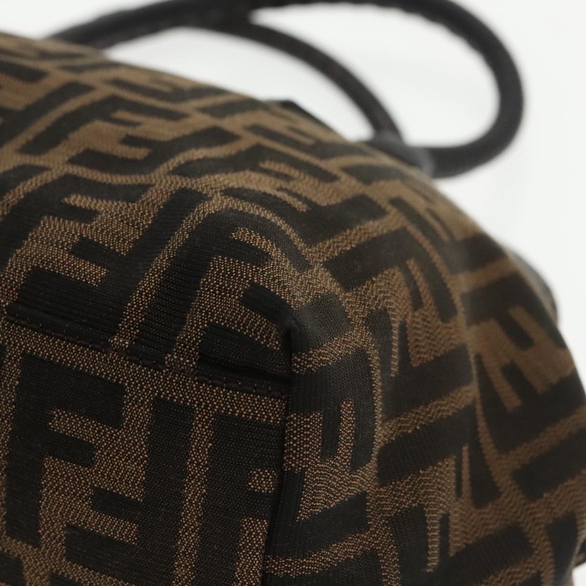 FENDI Zucca Canvas Hand Bag Brown Black 8BN123 mr719