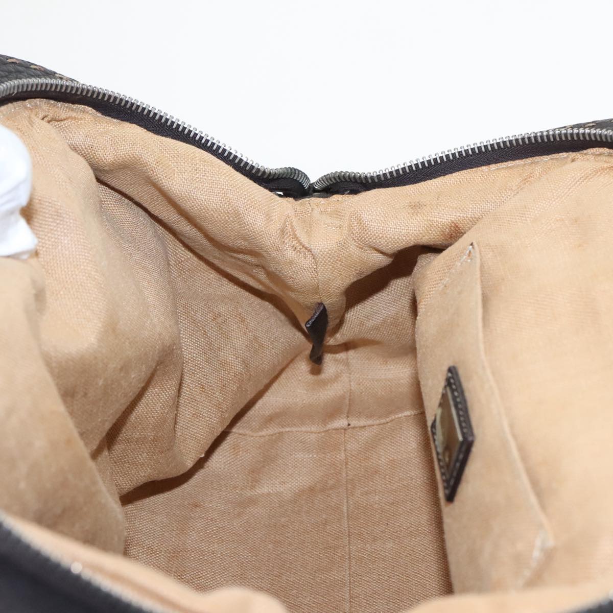 FENDI Zucca Canvas Hand Bag Brown Black 8BN123 mr719