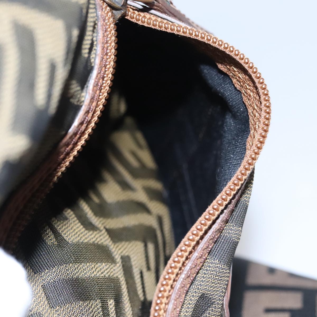FENDI Zucca Canvas Tote Bag Brown Black mr739