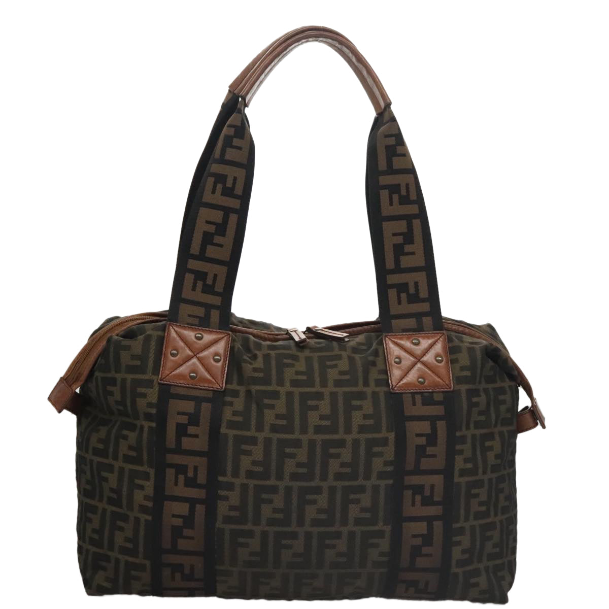 FENDI Zucca Canvas Tote Bag Brown Black mr739