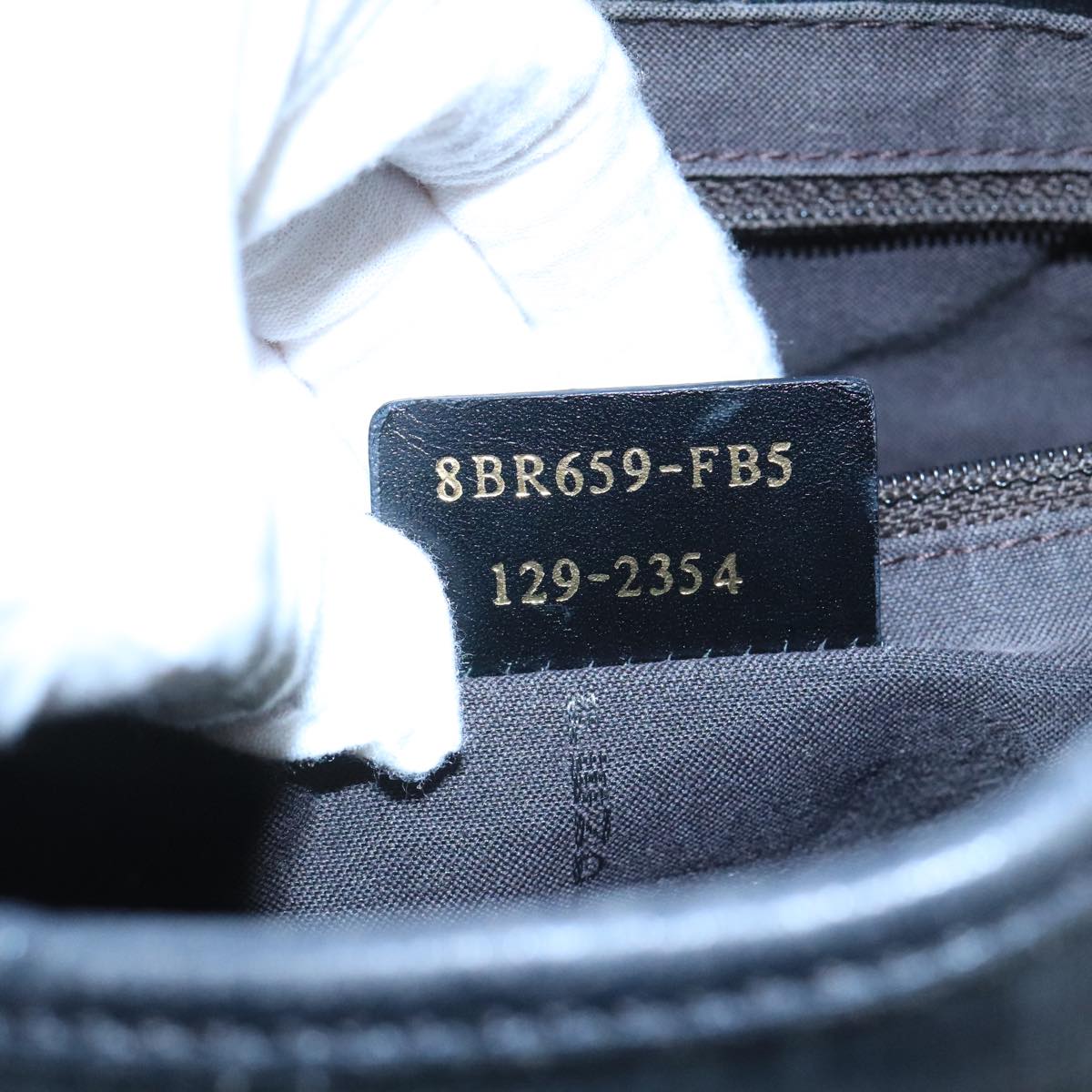 FENDI Zucchino Canvas Shoulder Bag Black mr746