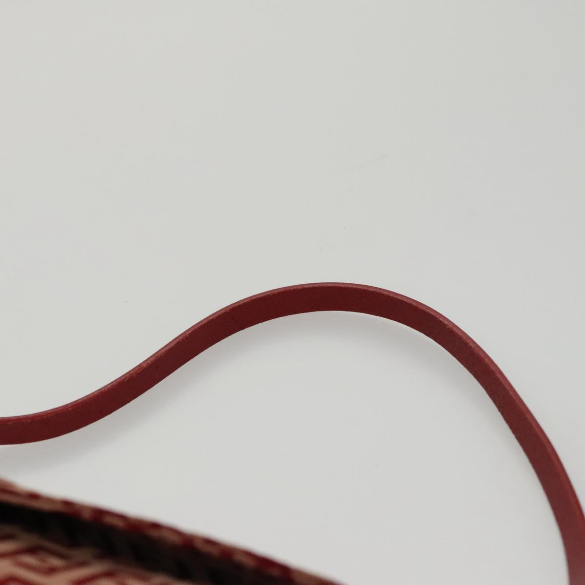 FENDI Zucchino Canvas Shoulder Bag Red Gold mr834A