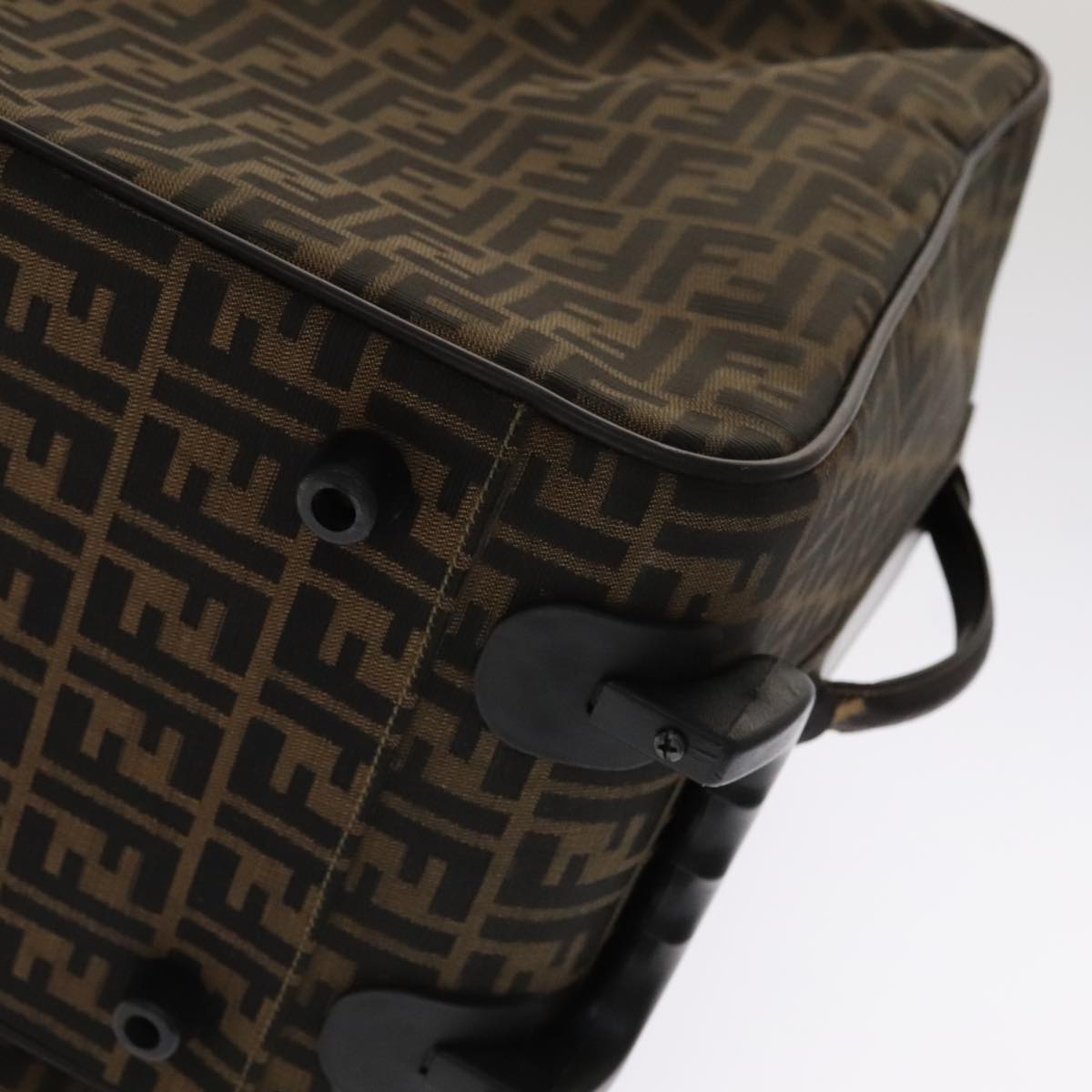 FENDI Zucca Canvas Carry Case Boston Bag Black Brown mr869