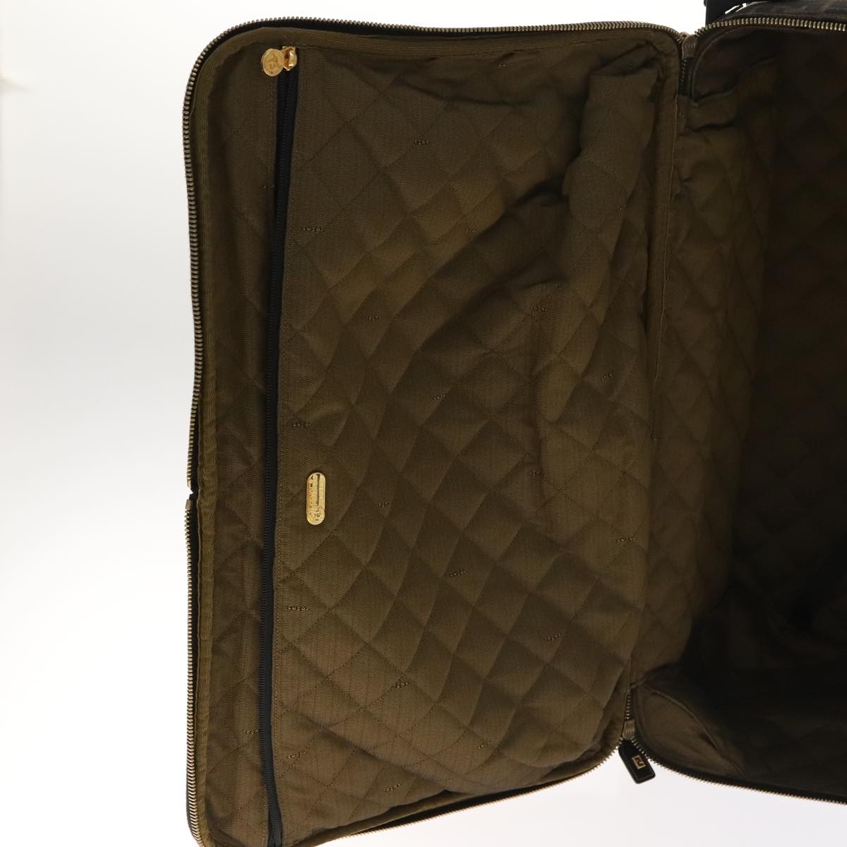 FENDI Zucca Canvas Carry Case Boston Bag Black Brown mr869