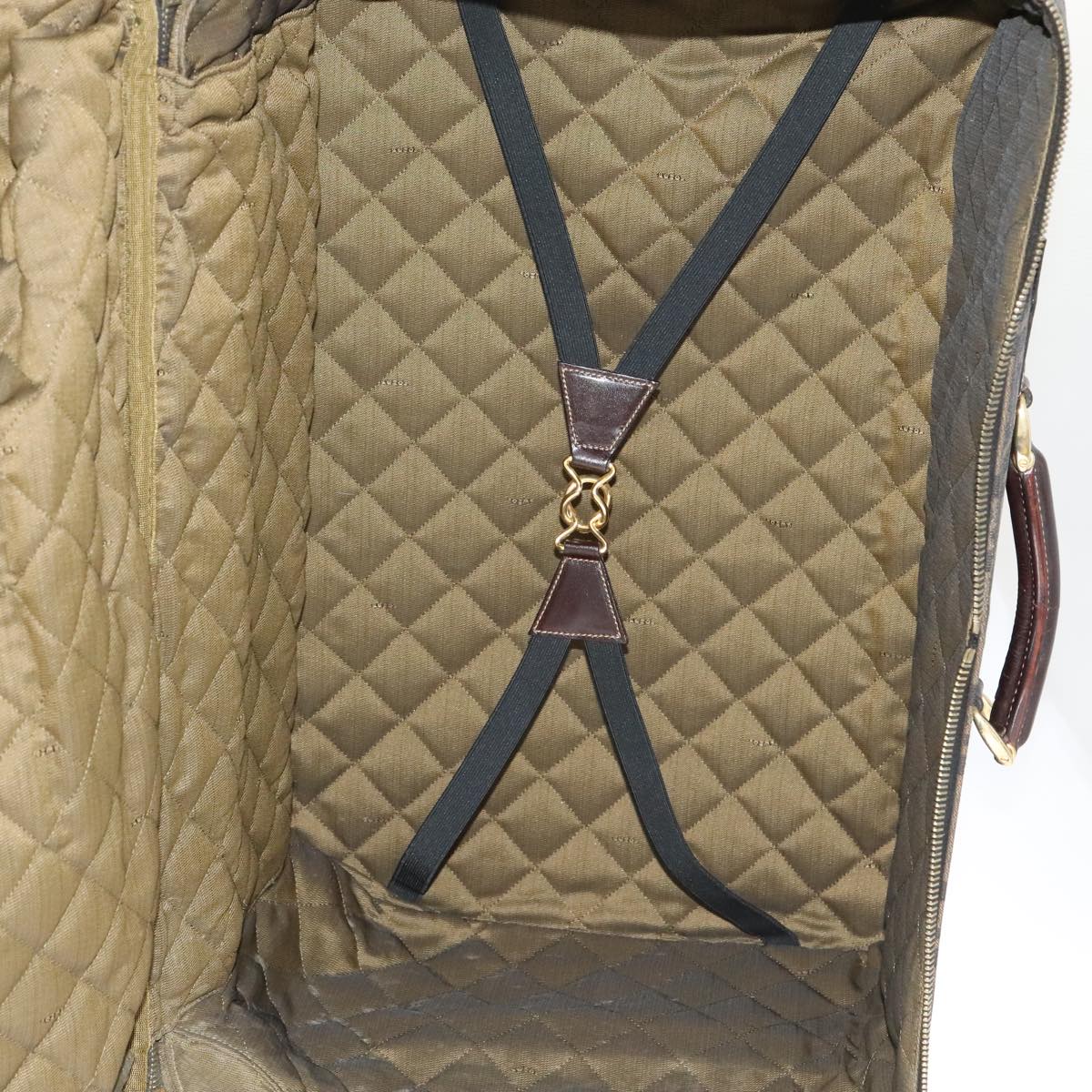 FENDI Zucca Canvas Carry Case Boston Bag Black Brown mr869