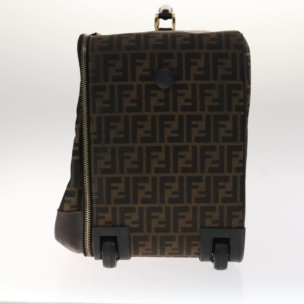 FENDI Zucca Canvas Carry Case Boston Bag Black Brown mr869