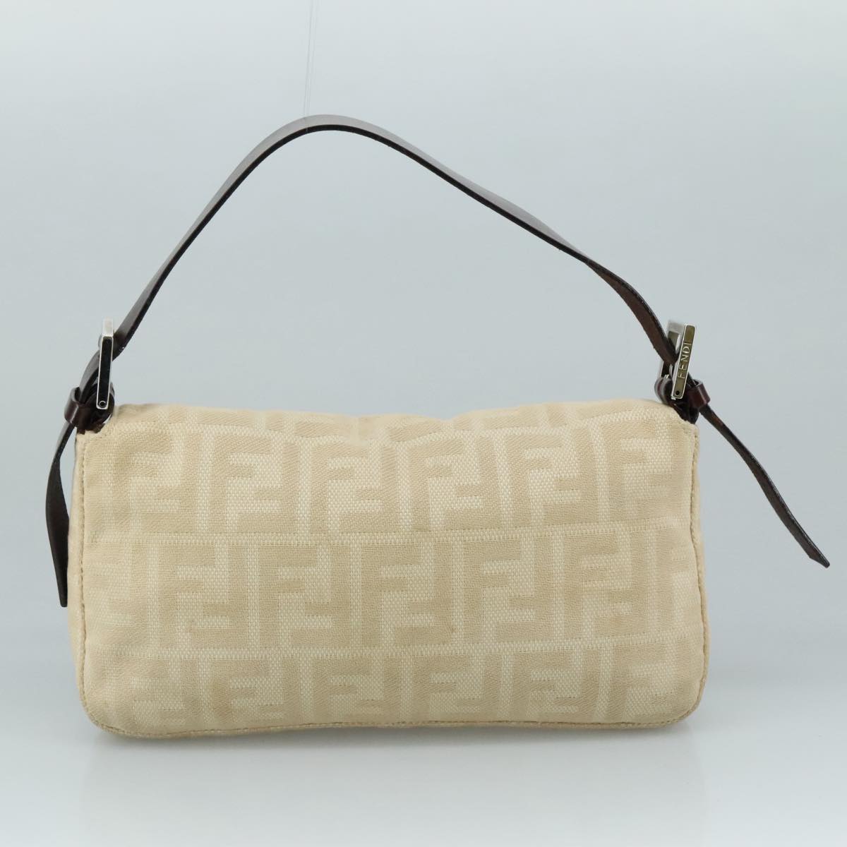 FENDI Zucca Canvas Mamma Baguette Shoulder Bag Beige mr875