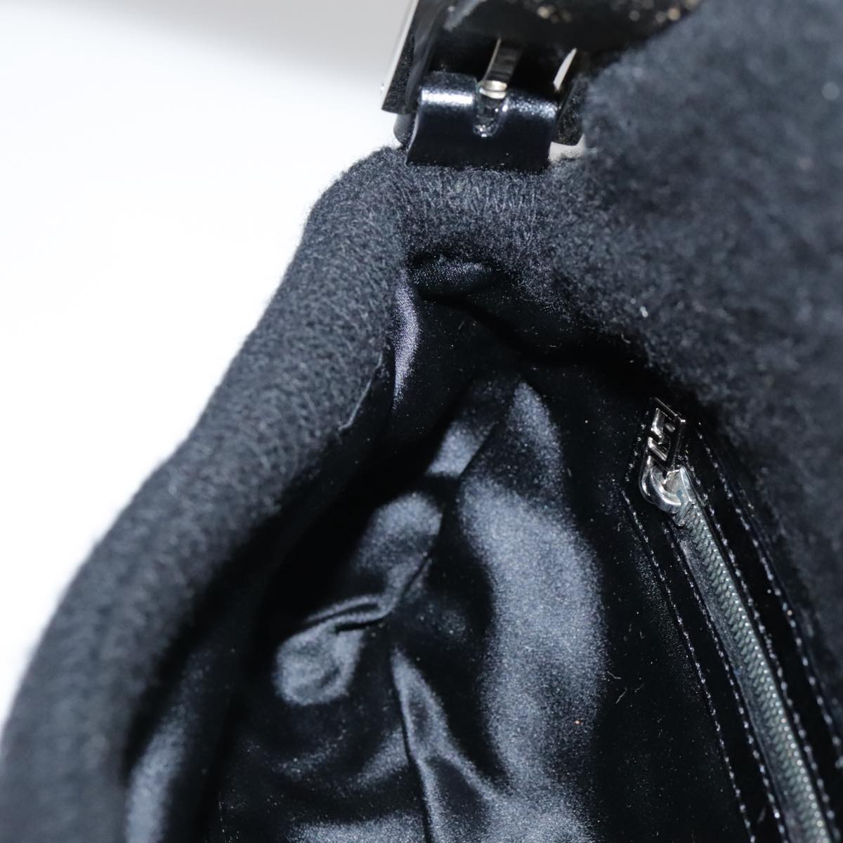 FENDI Mamma Baguette Shoulder Bag Knit Black mr909A