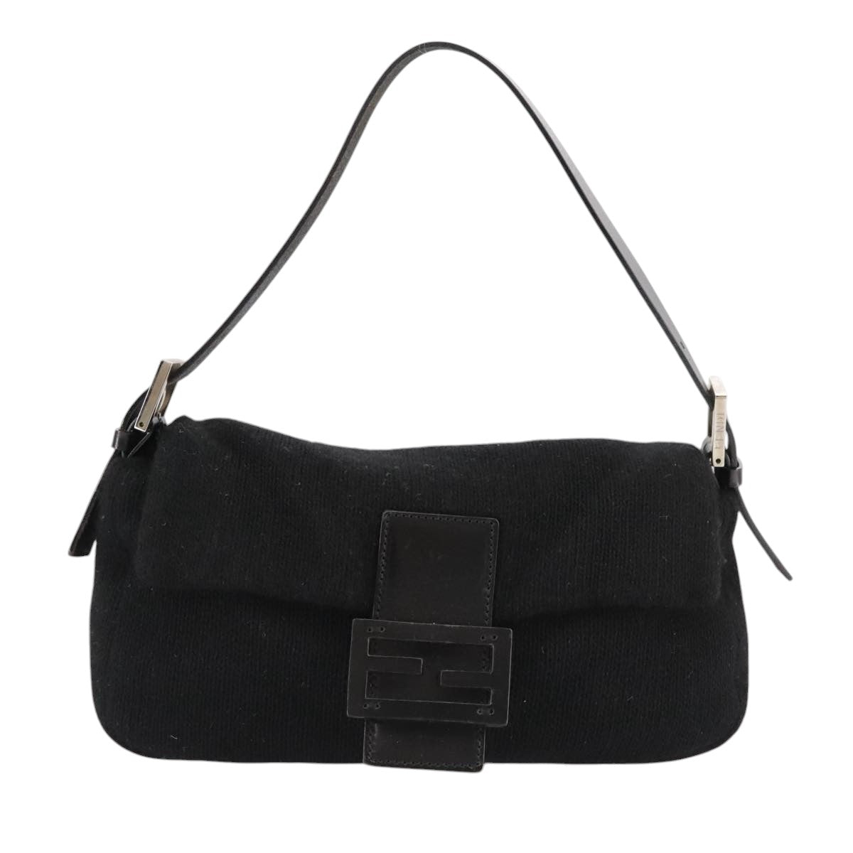 FENDI Mamma Baguette Shoulder Bag Knit Black mr909A
