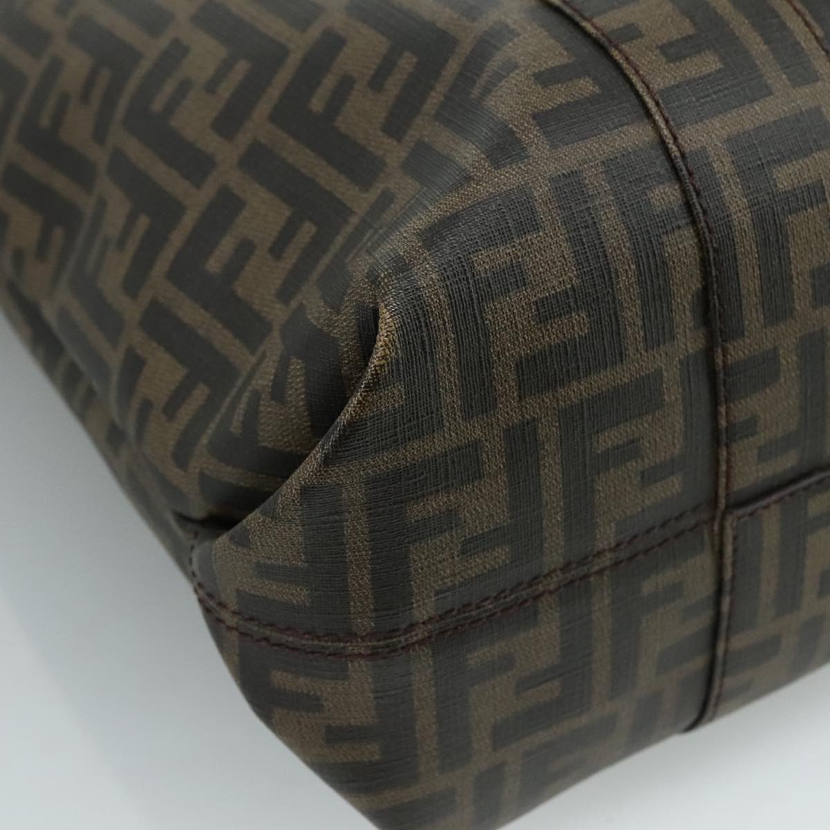 FENDI Zucca Canvas Tote Bag PVC Brown Black 7Va196 mr923