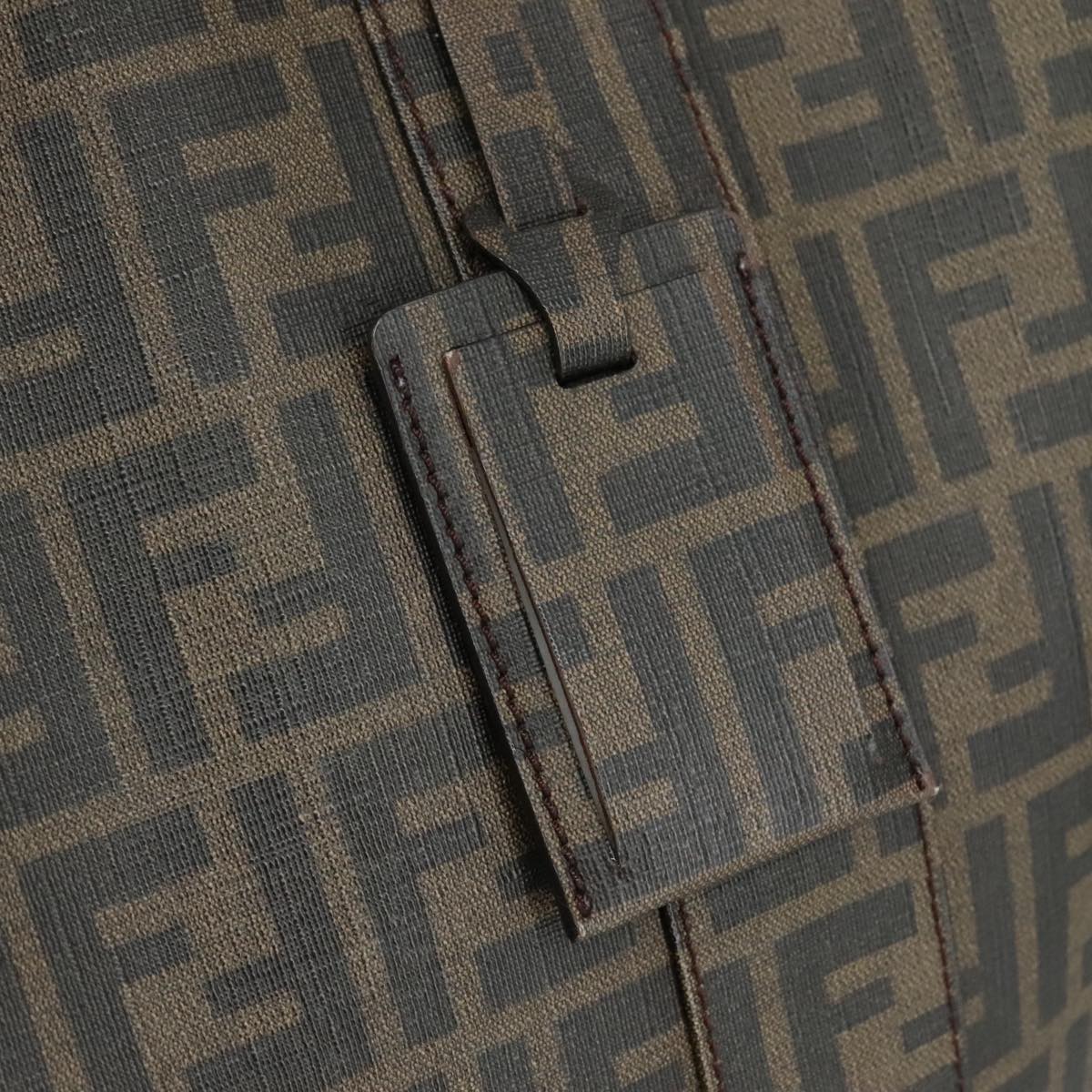 FENDI Zucca Canvas Tote Bag PVC Brown Black 7Va196 mr923