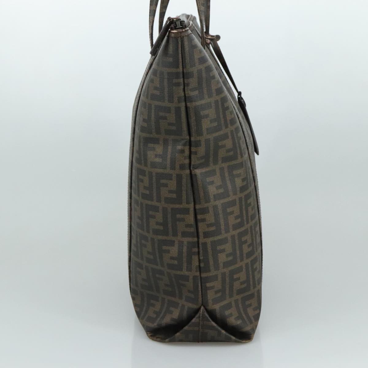 FENDI Zucca Canvas Tote Bag PVC Brown Black 7Va196 mr923