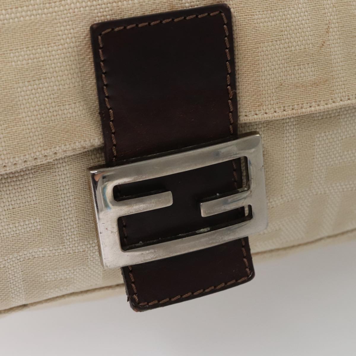 FENDI Zucca Canvas Mamma Baguette Shoulder Bag Beige mr928