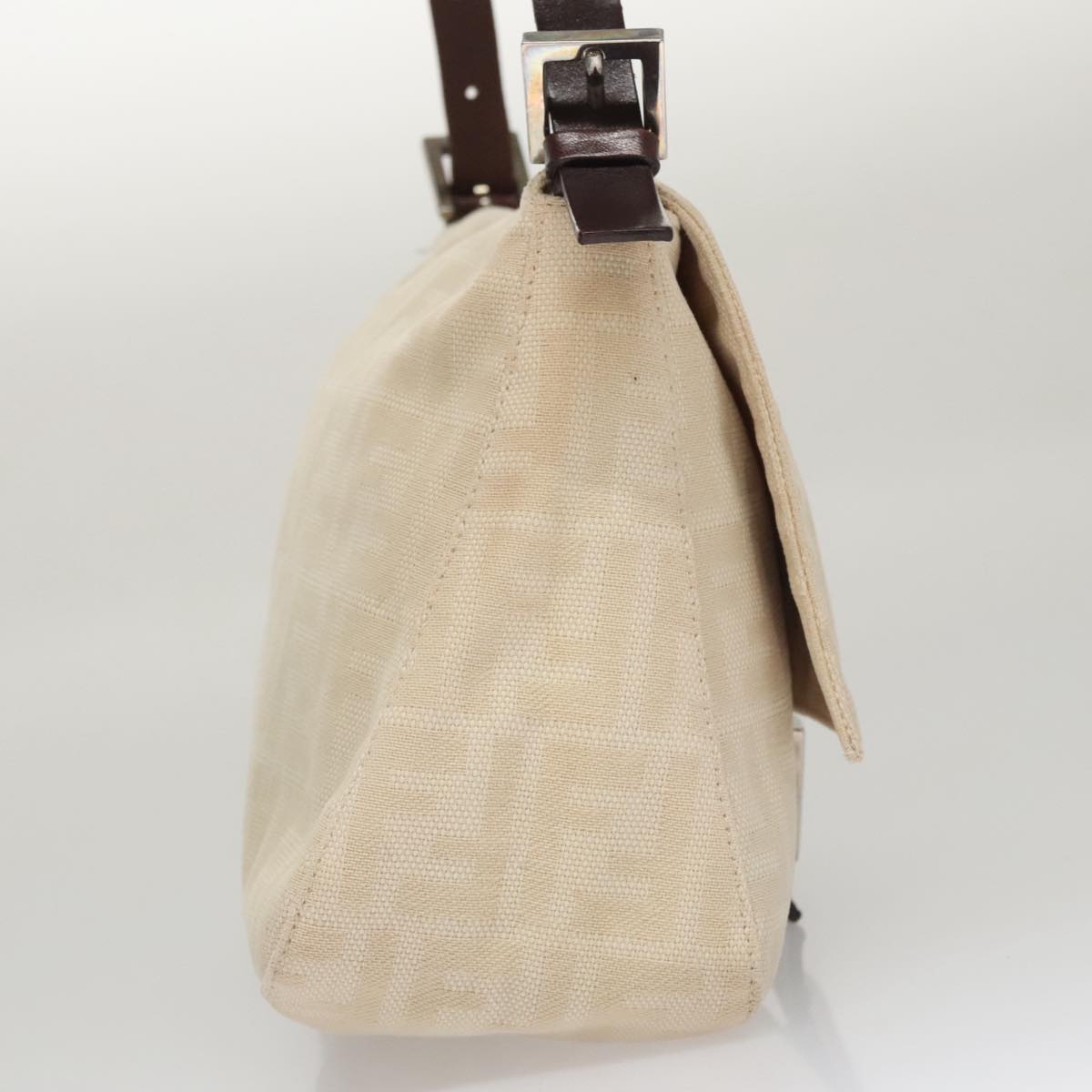 FENDI Zucca Canvas Mamma Baguette Shoulder Bag Beige mr928