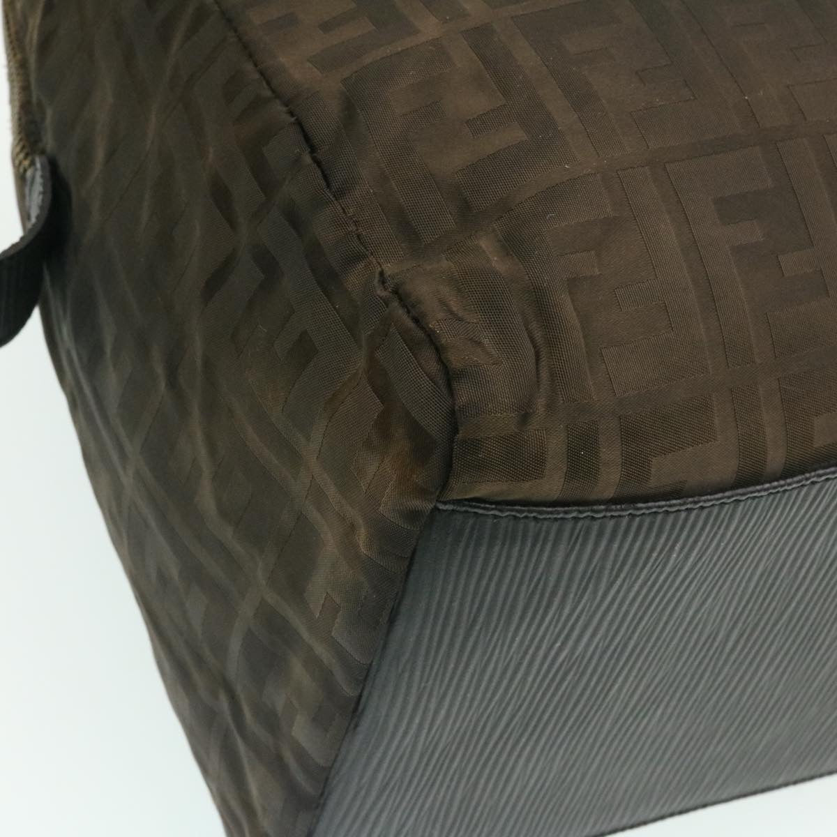 FENDI Zucca Canvas Shoulder Bag Dark Brown ms202