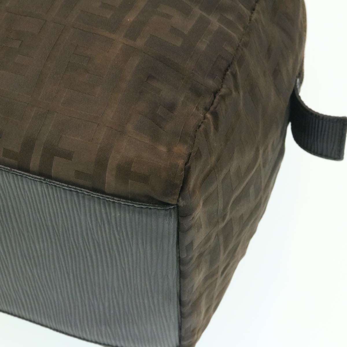 FENDI Zucca Canvas Shoulder Bag Dark Brown ms202