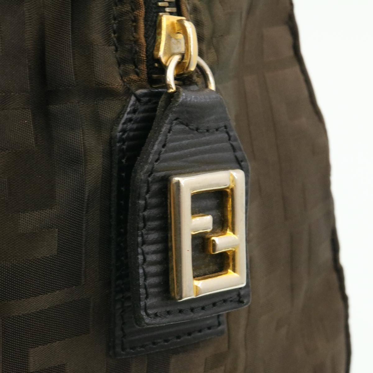 FENDI Zucca Canvas Shoulder Bag Dark Brown ms202