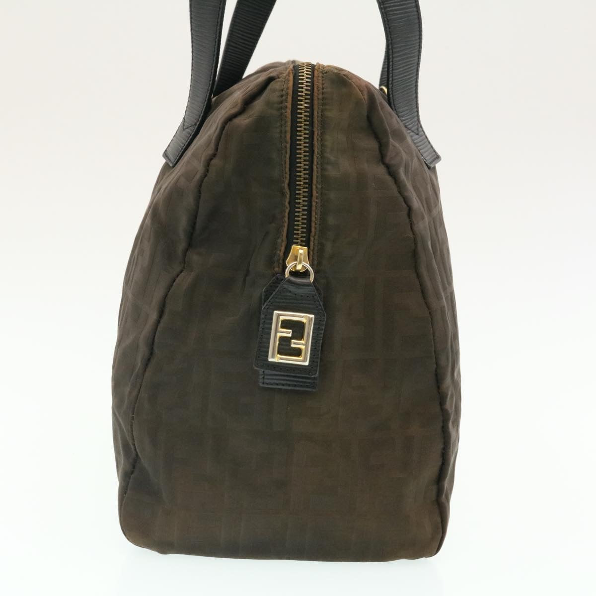 FENDI Zucca Canvas Shoulder Bag Dark Brown ms202