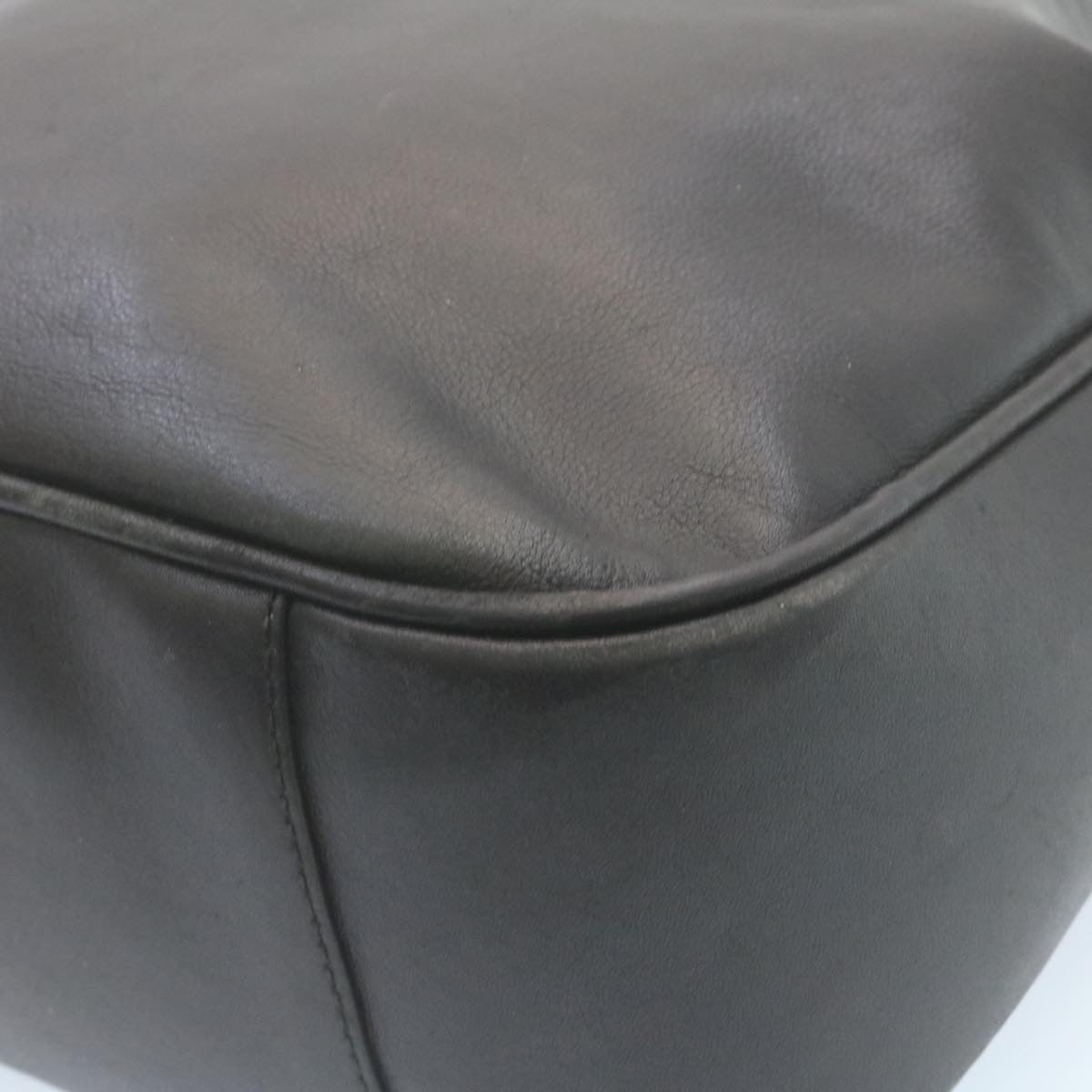 GUCCI Bamboo Hand Bag Leather 2Way Shoulder Bag Black ni086