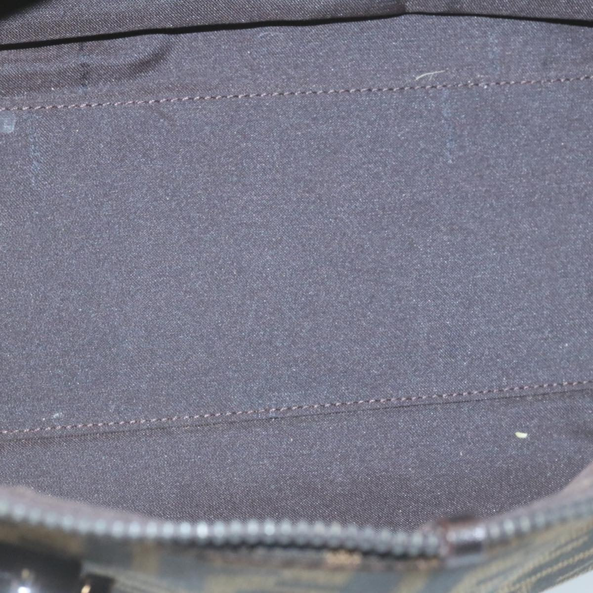 FENDI Zucca Canvas Hand Bag Brown Black 34668