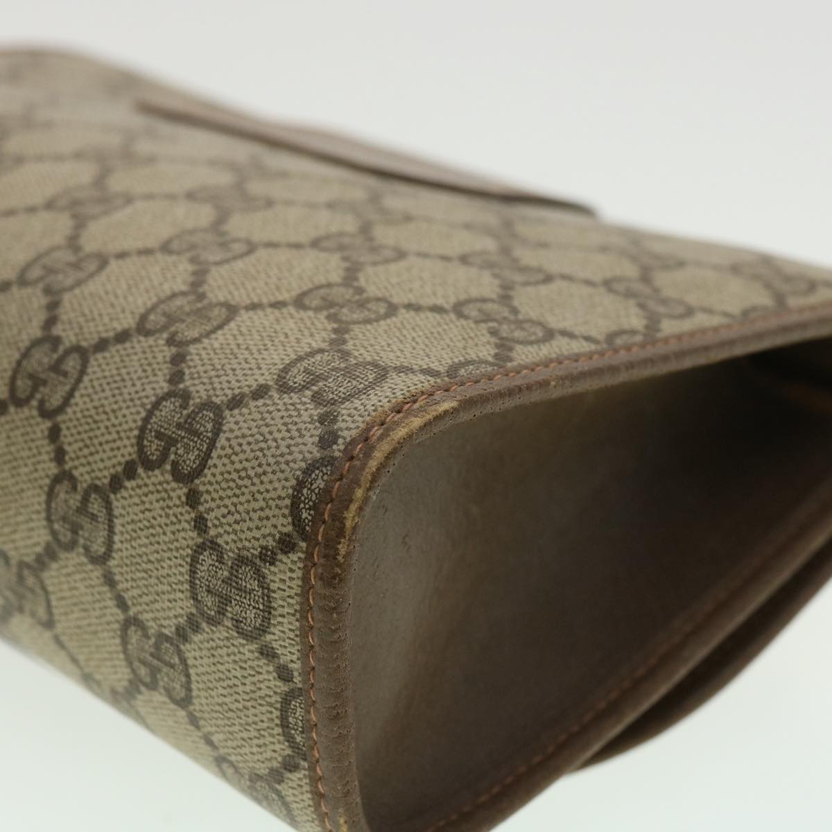GUCCI GG Canvas Web Sherry Line Clutch Bag Beige Red Green ny139