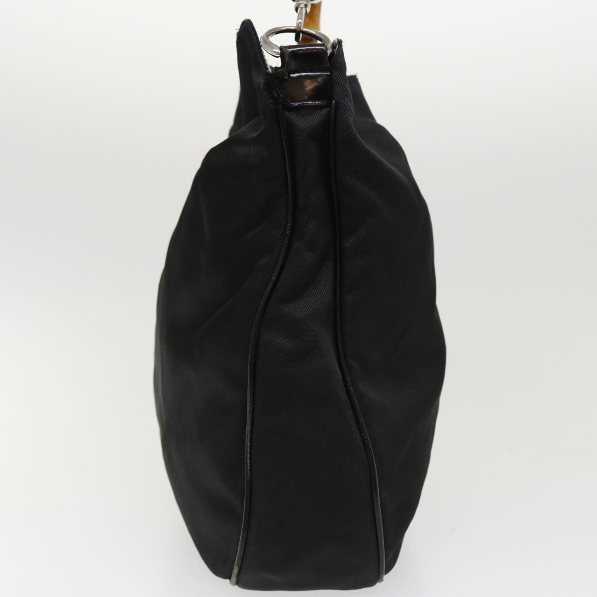 GUCCI Bamboo Hand Bag Nylon 2way Black 1998 ny202
