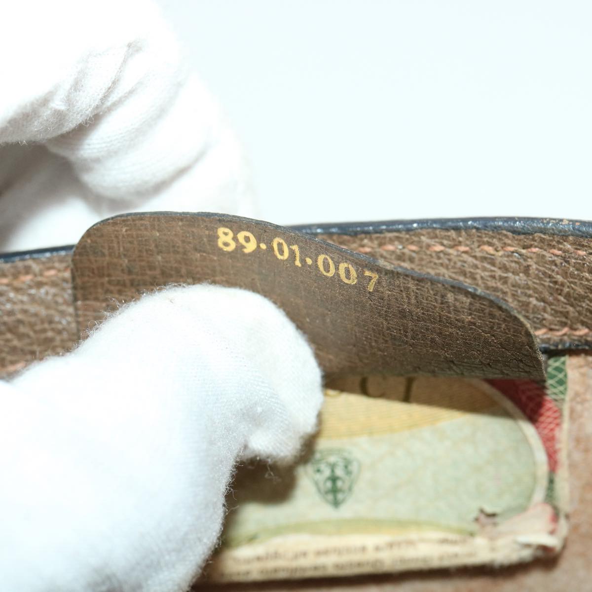 GUCCI GG Canvas Web Sherry Line Clutch Bag Beige Red Green 89.01.007 ny216