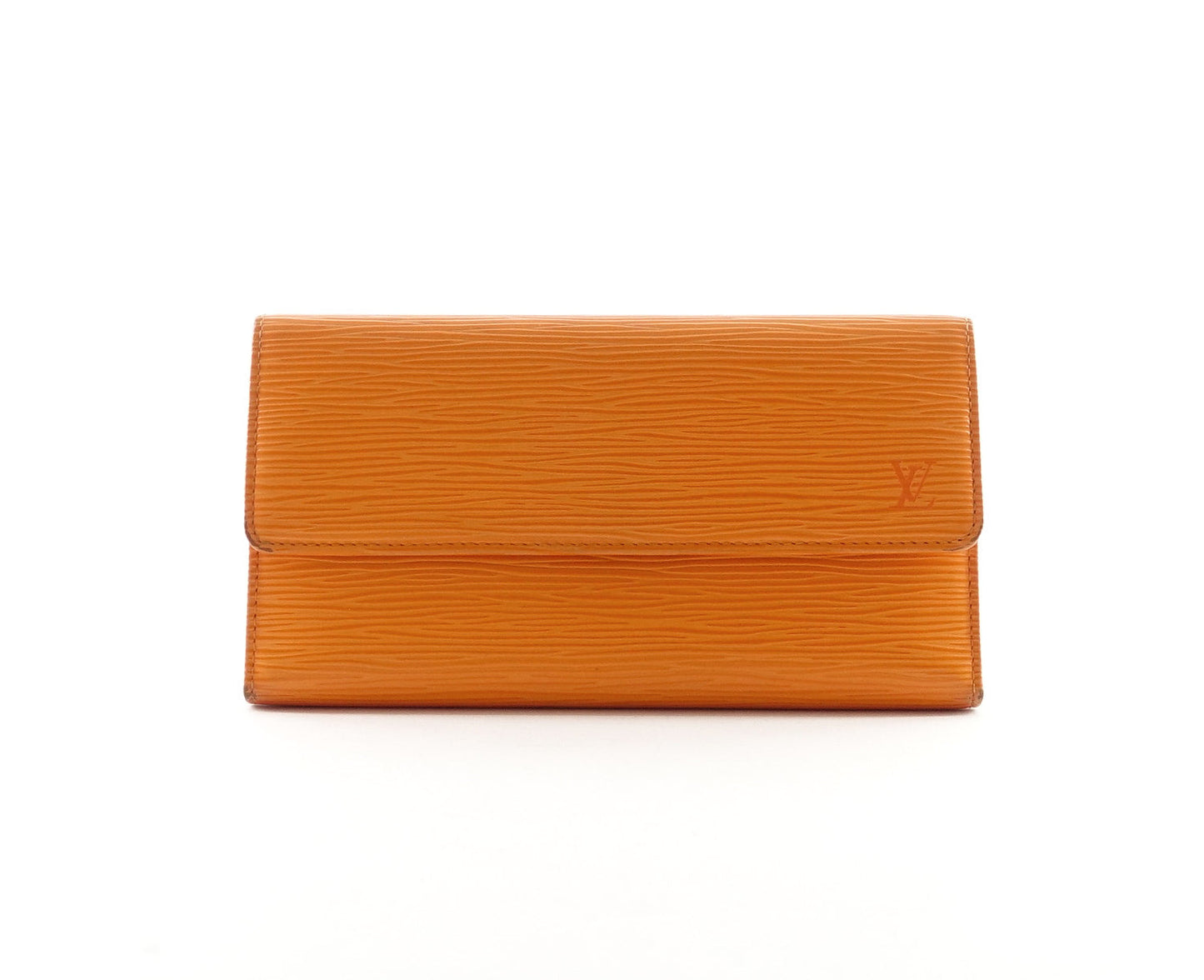 Louis Vuitto Orange Epi Leather Porte Tresor International Wallet