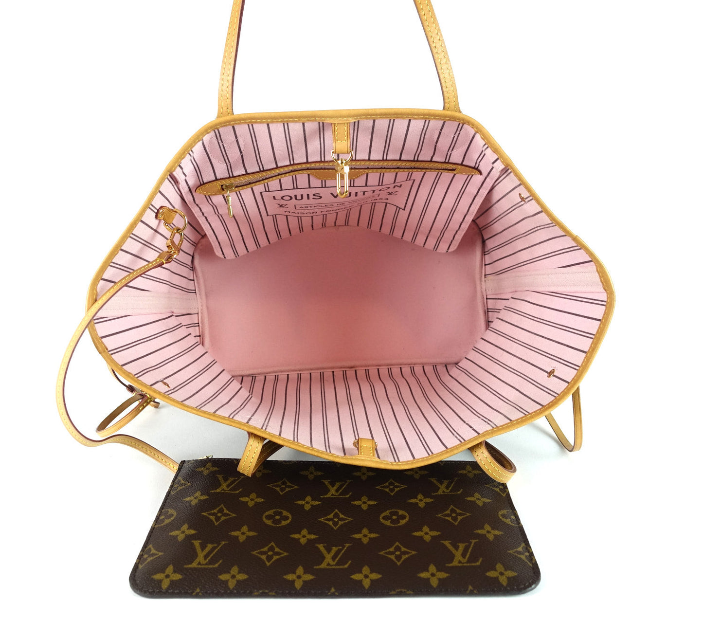 Louis Vuitto Neverfull MM Monogram Canvas Tote Bag with Pochette