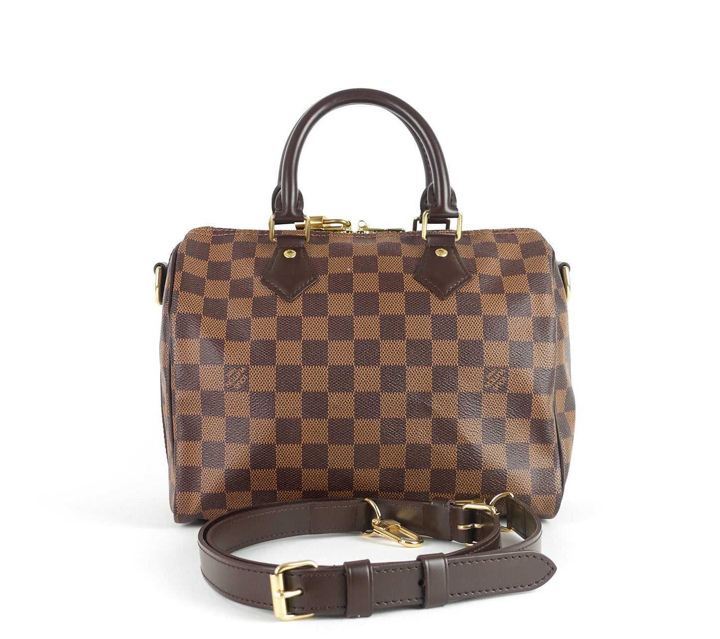 Louis Vuitto Speedy 25 BandouliÃ©re Damier EbÃ¨ne Canvas Handbag
