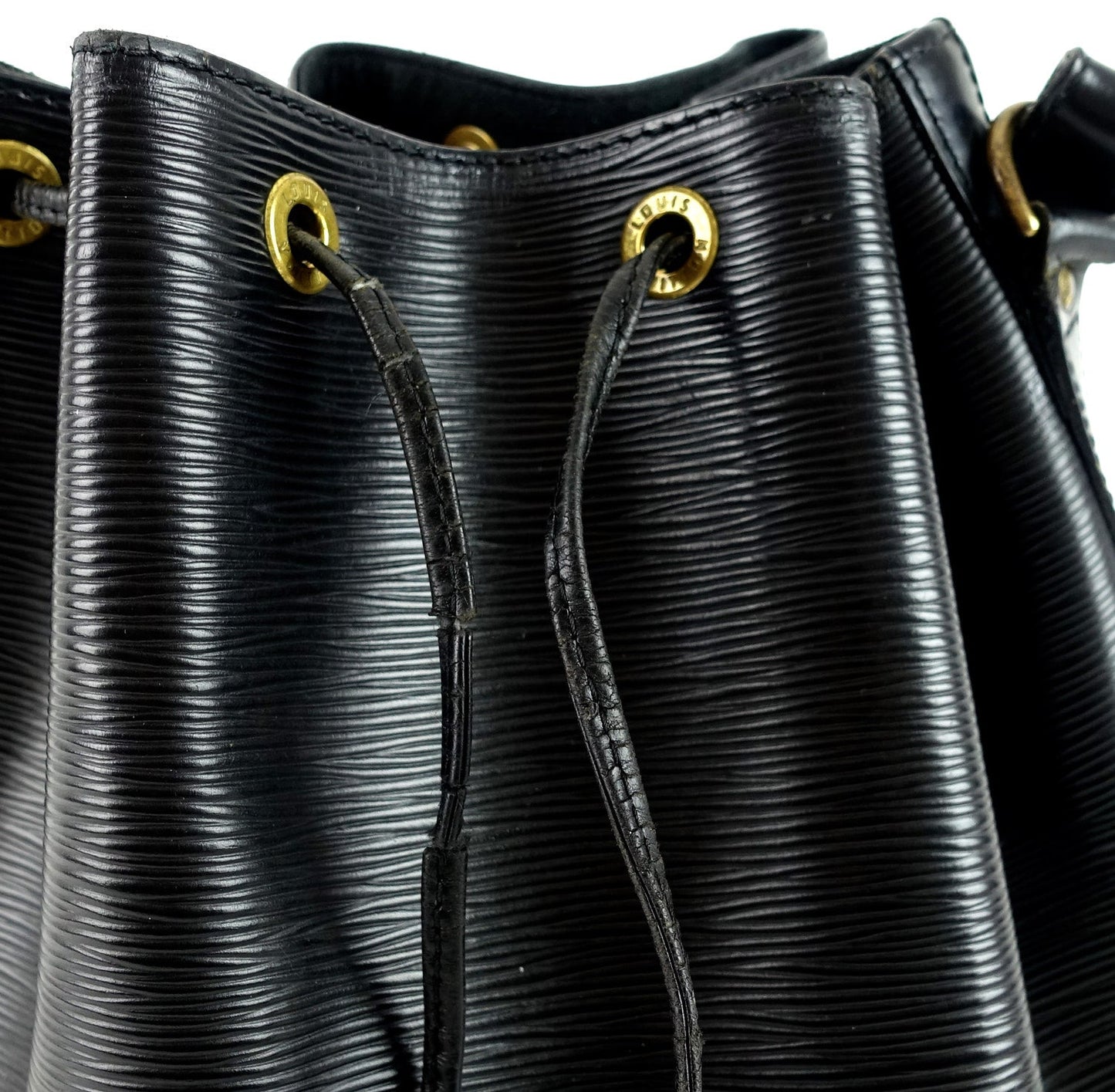 Louis Vuitto Petit Noe Black Epi Leather Bag with Wallet