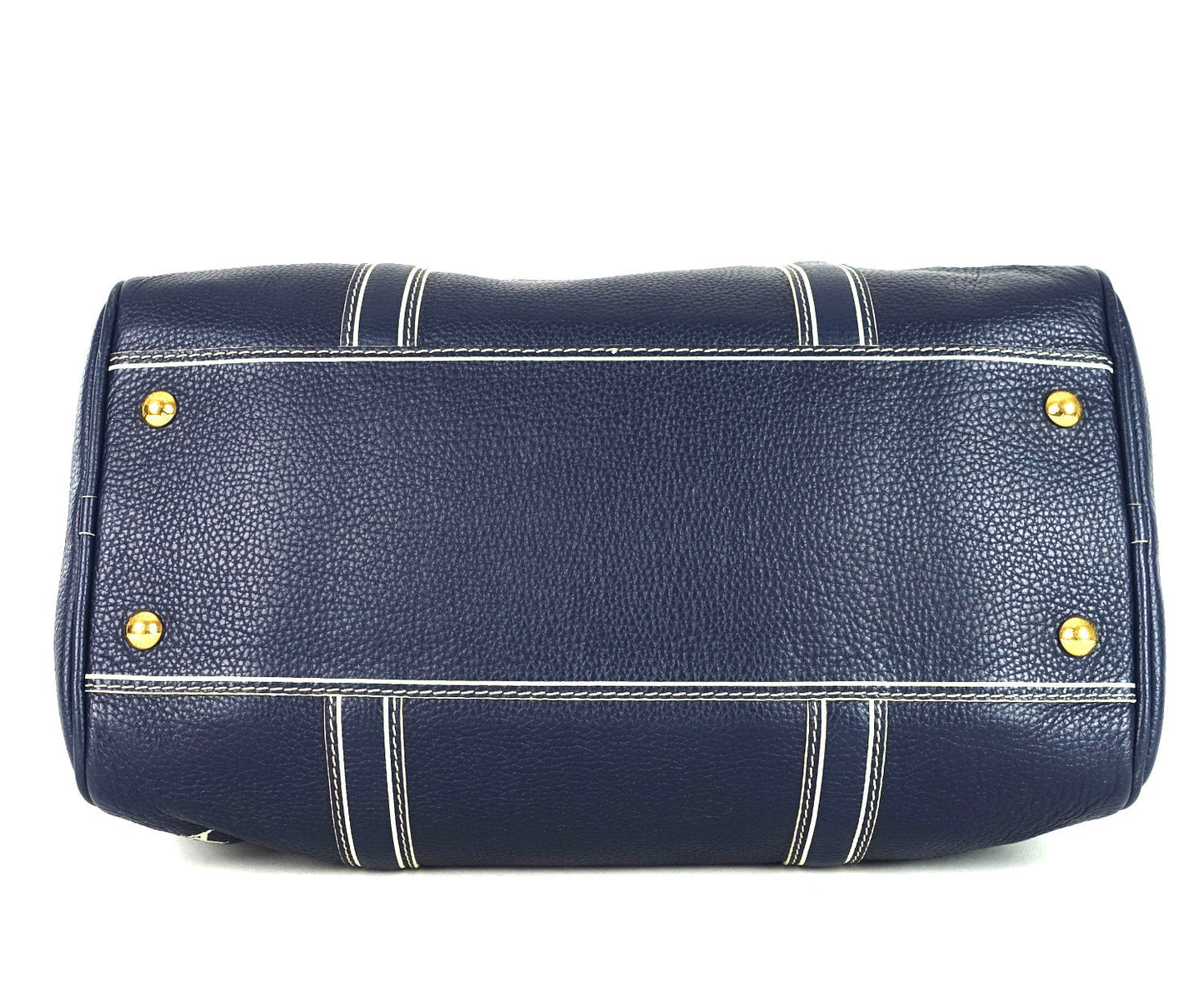 Louis Vuitto Navy Blue Leather Boston Bag