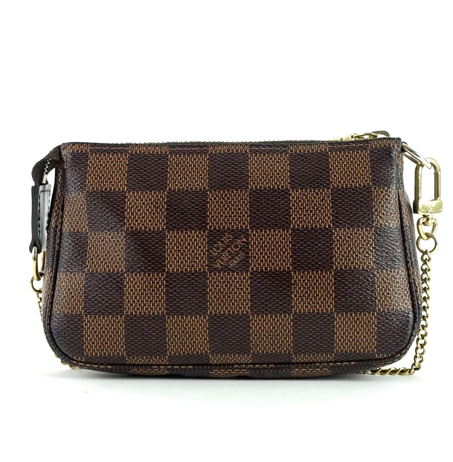 Louis Vuitto Mini Pochette Accessoires Damier EbÃ¨ne Canvas Evening Bag