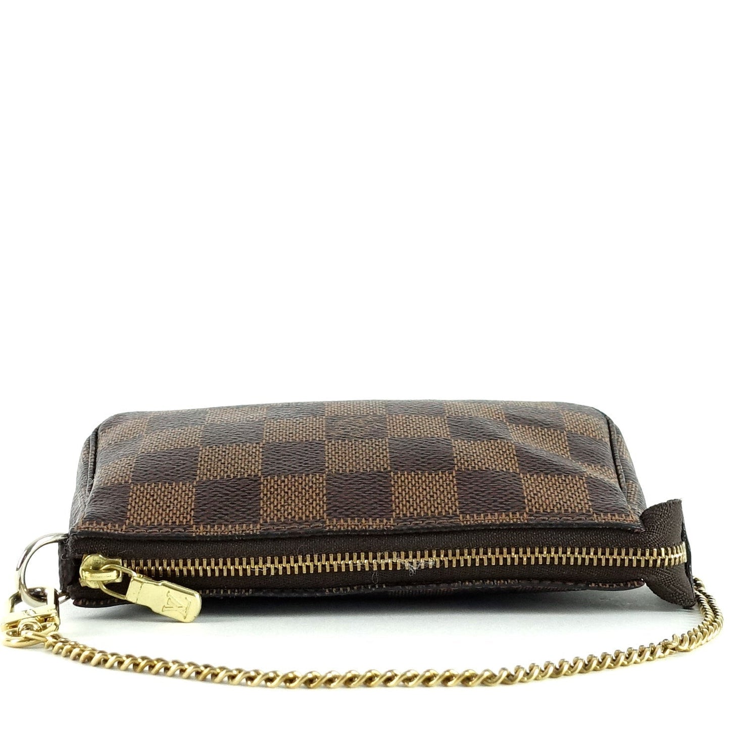 Louis Vuitto Mini Pochette Accessoires Damier EbÃ¨ne Canvas Evening Bag