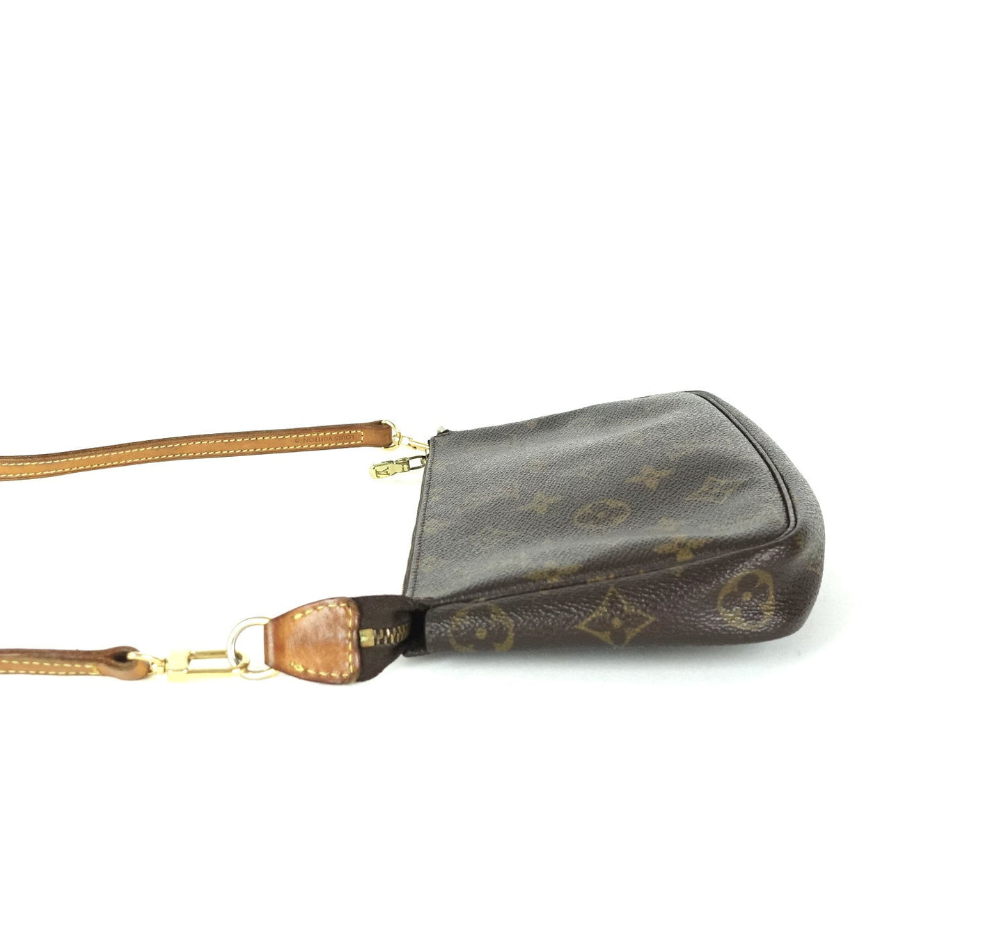 Louis Vuitto Pochette Accessoires Monogram Canvas Bag with Long Strap