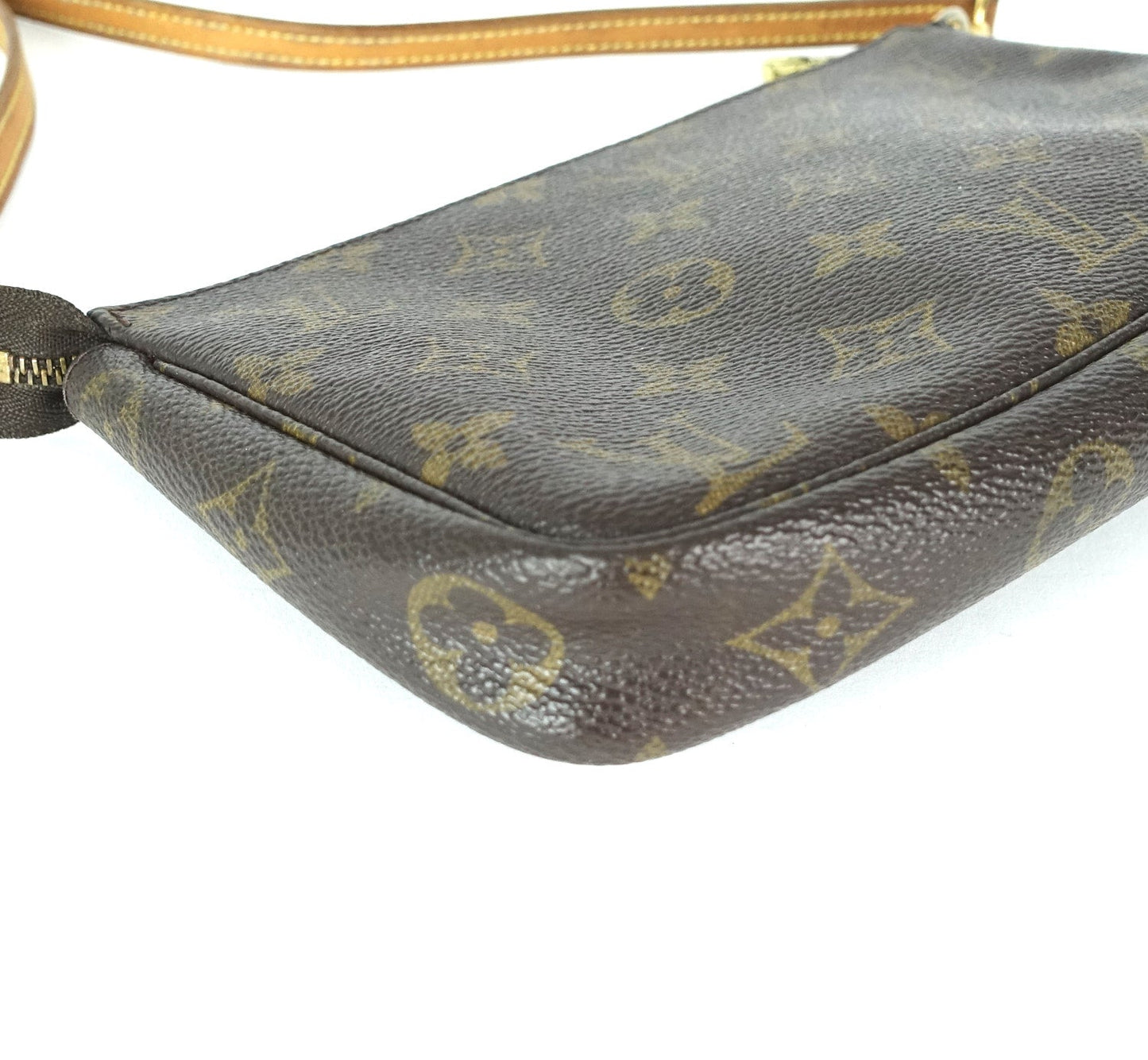 Louis Vuitto Pochette Accessoires Monogram Canvas Bag with Long Strap