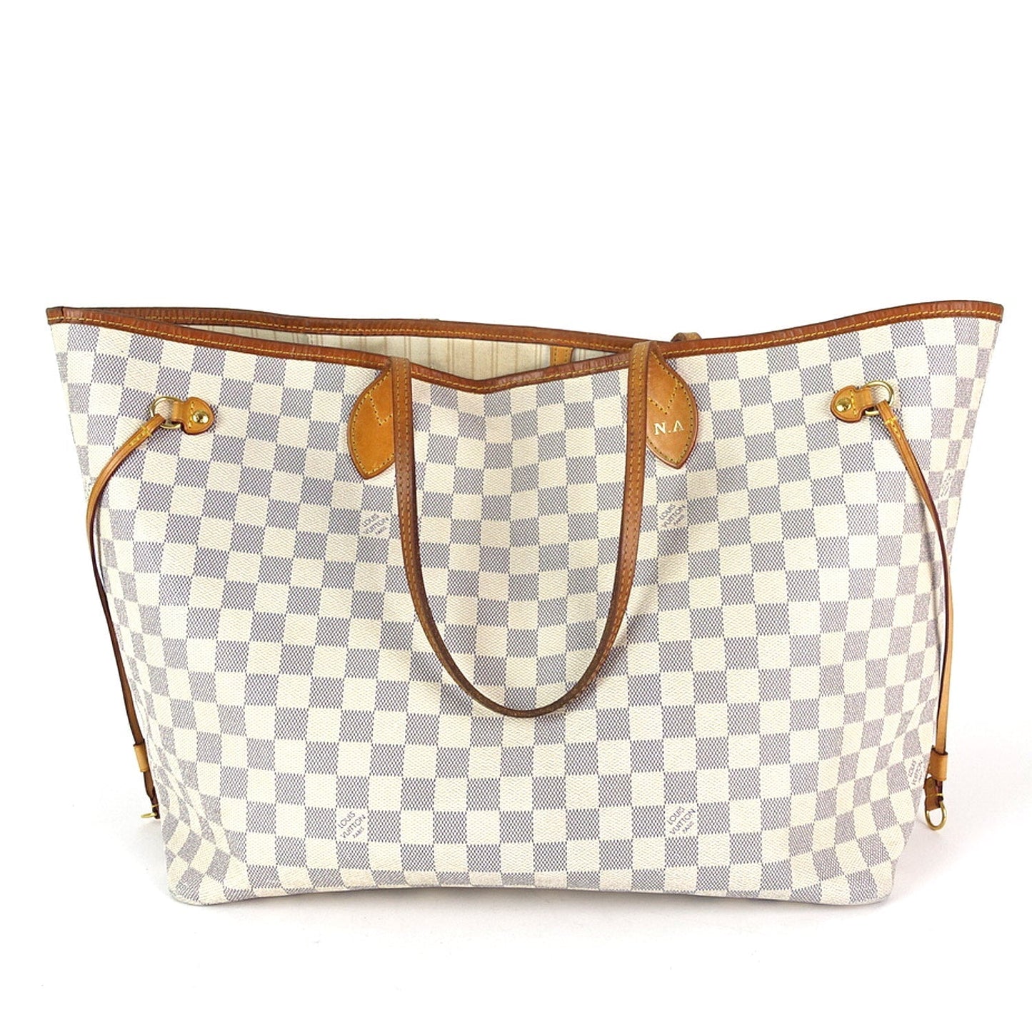 Louis Vuitto Neverfull GM Damier Azur Canvas Tote Bag with Pouch
