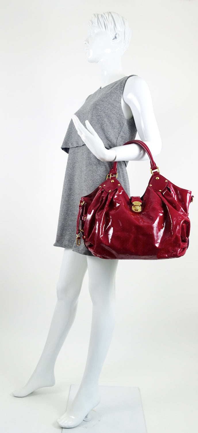 Louis Vuitto Surya Mahina Patent Leather Hobo Bag