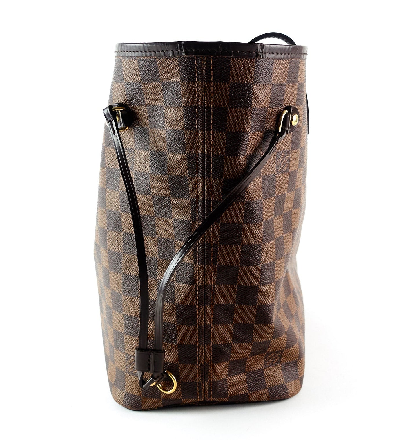 Louis Vuitto Neverfull MM Damier EbÃ¨ne Canvas Tote Bag with Pouch