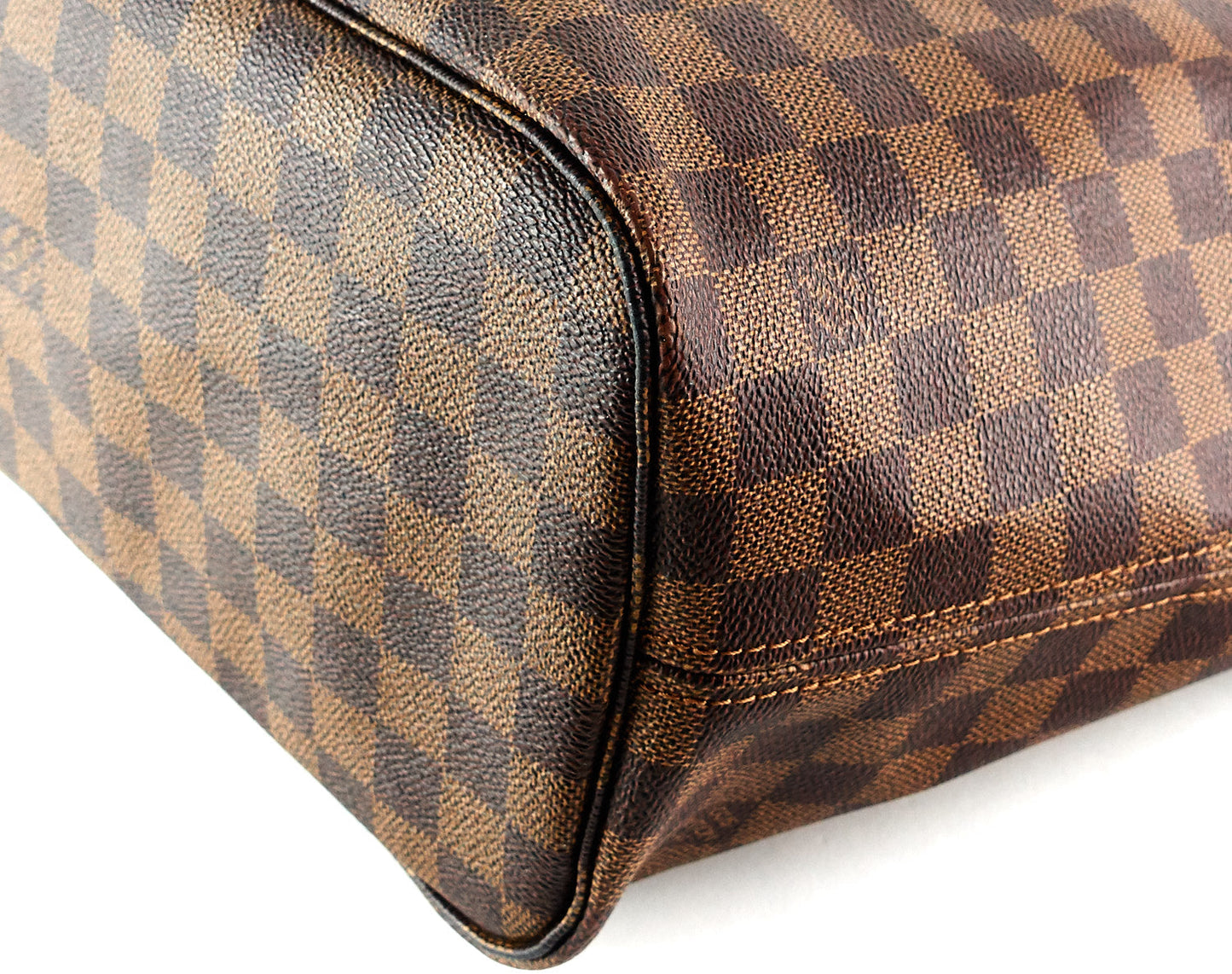 Louis Vuitto Neverfull MM Damier EbÃ¨ne Canvas Tote Bag with Pouch