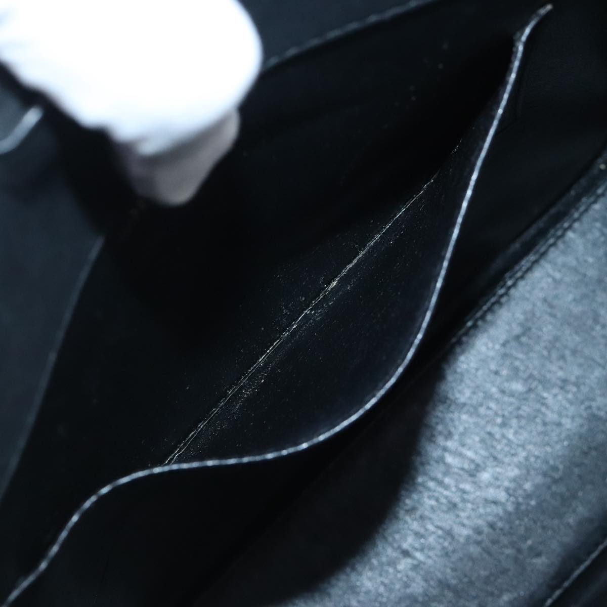 CHANEL Hand Bag Lamb Skin Black CC PP002
