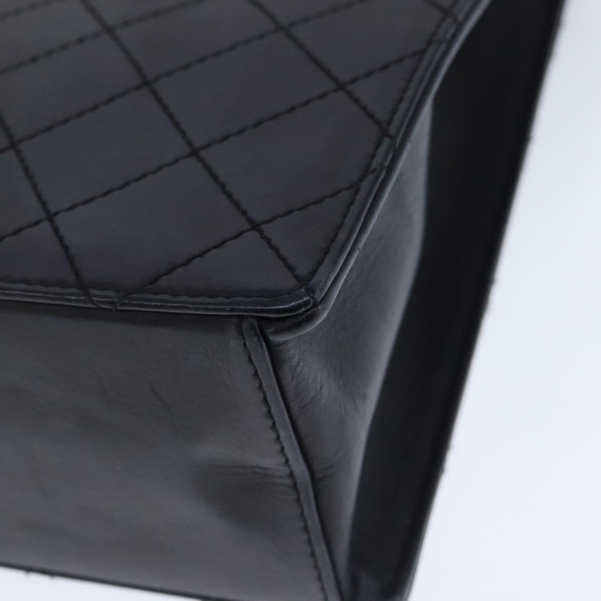 CHANEL Hand Bag Lamb Skin Black CC PP003