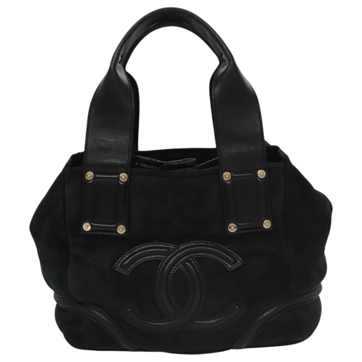 CHANEL Hand Bag Mouton Black CC PP007