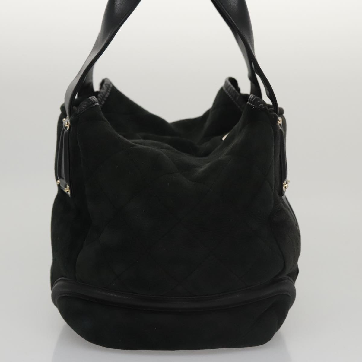 CHANEL Hand Bag Mouton Black CC PP007